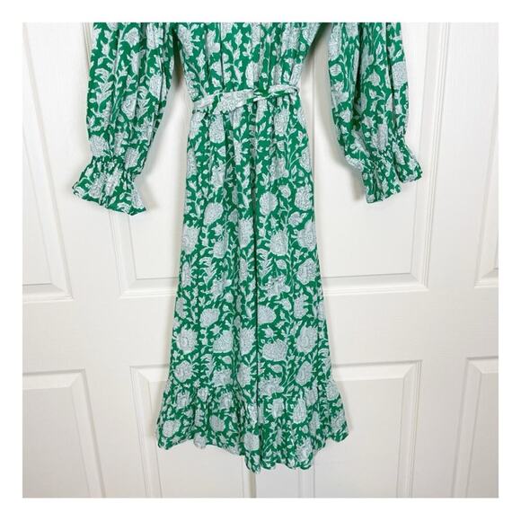 Mille Resort & Travel June Block Floral Print Midi Dress Puff Sleeves NWOT Sz S - Picture 9 of 13